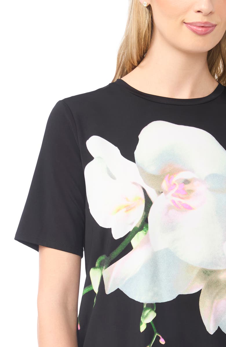 Ted Baker Floral Knit Top, Alternate, color, Rich Black