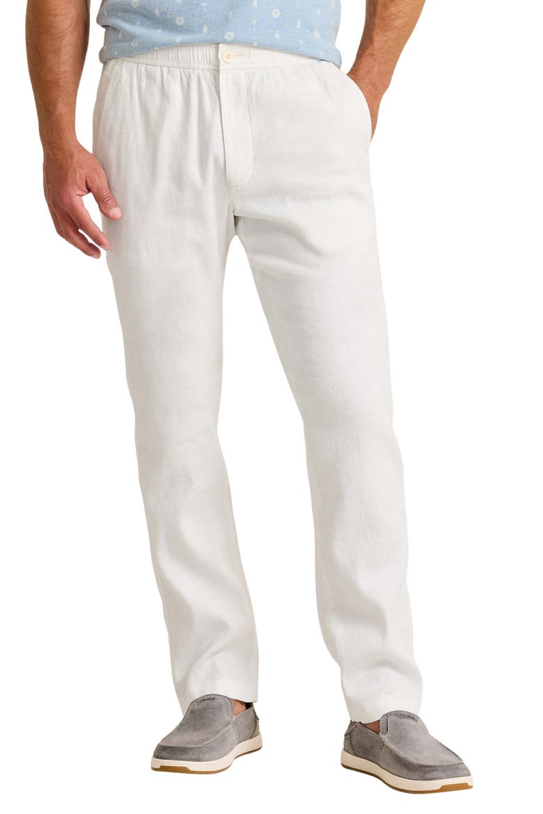 Beach Coast Stretch Linen & Cotton Pants, Main, color, WHITE