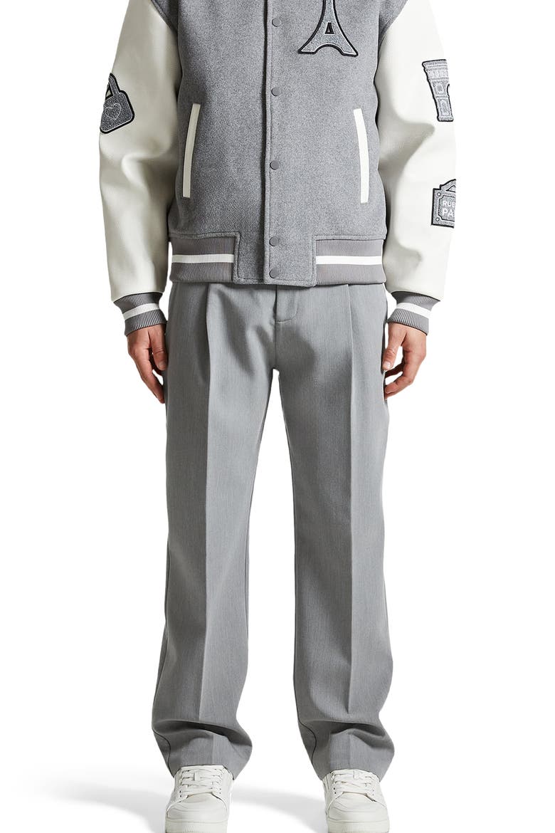 Oscar Mona Lisa Wool Blend Varsity Jacket, Alternate, color, Grey