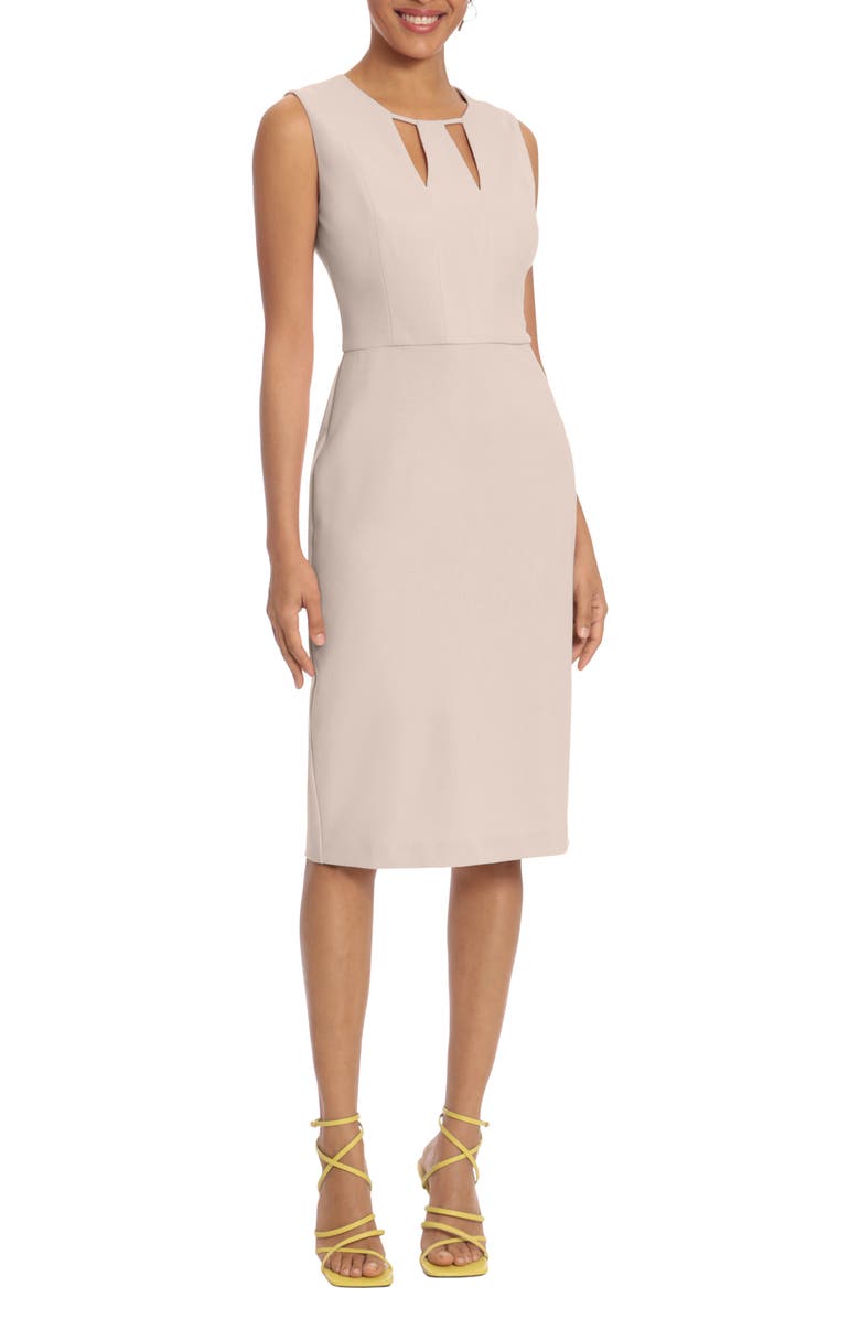 Donna Morgan Cutout Sheath Midi Dress, Alternate, color,