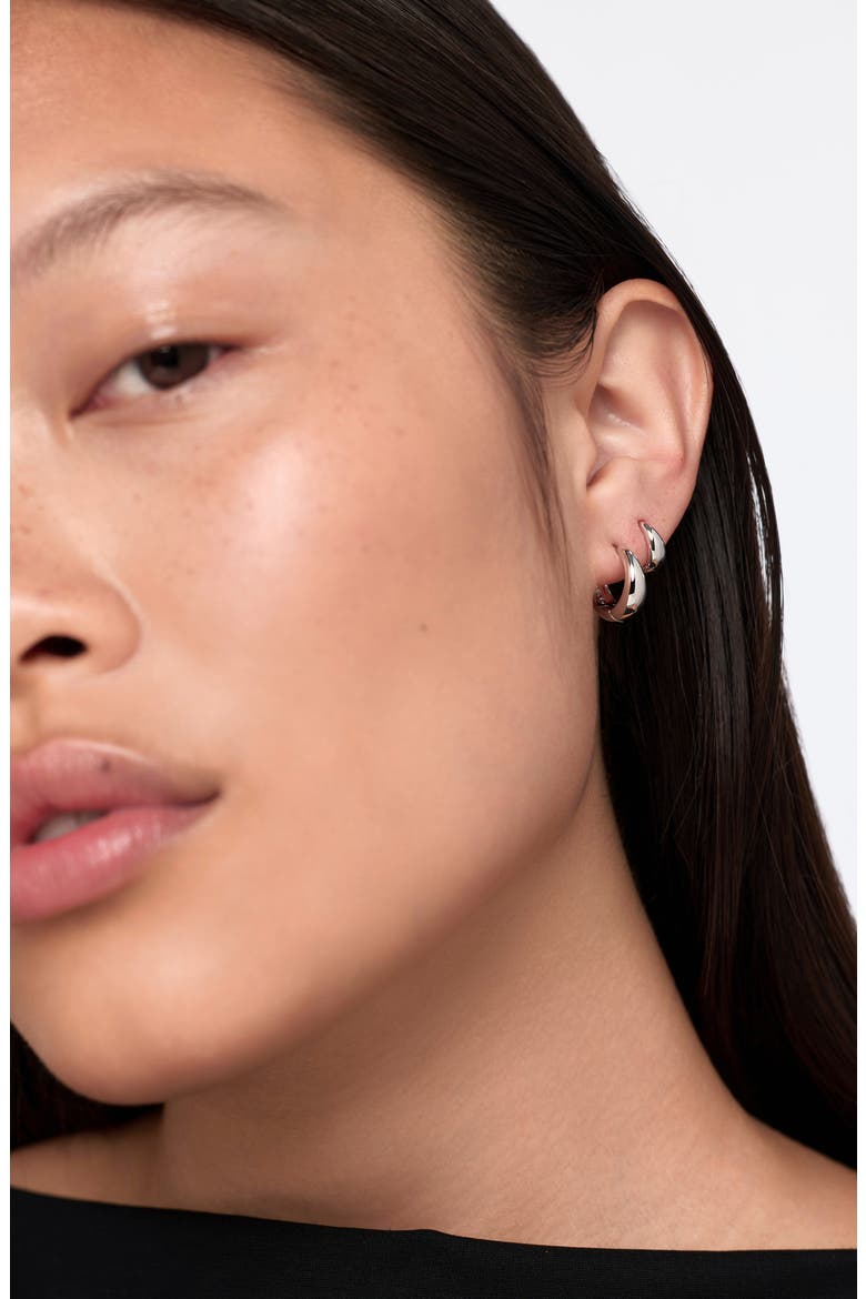 Nate Teardrop Hoop Earrings, Alternate, color, SILVER