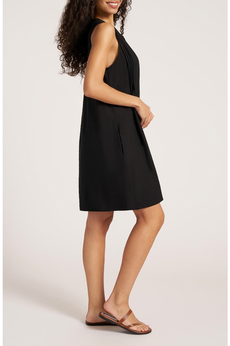 Helena Pleat Shift Dress, Alternate, color, BLACK
