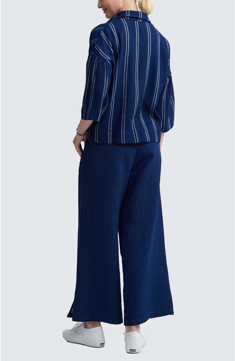 LUUKAA Jasmina Boxy Denim Muslin Jacket, Alternate, color, Stripe Denim