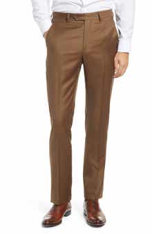 Santorelli Roma Flat Front Loro Piana Wool Serge Dress Pants
