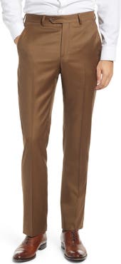 Santorelli Roma Flat Front Loro Piana Wool Serge Dress Pants