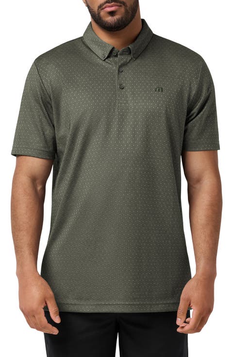 Handsome Town Dot Print Piqué Button-Down Polo