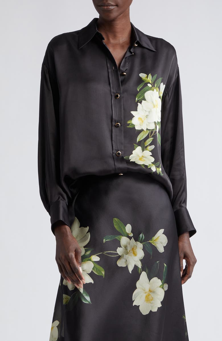 Zimmermann Harmony Floral Print Silk Button-Up Shirt, Main, color, 