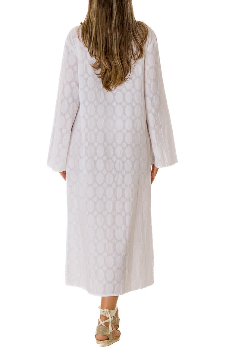 Embroidered Cotton Kaftan, Alternate, color, WHITE