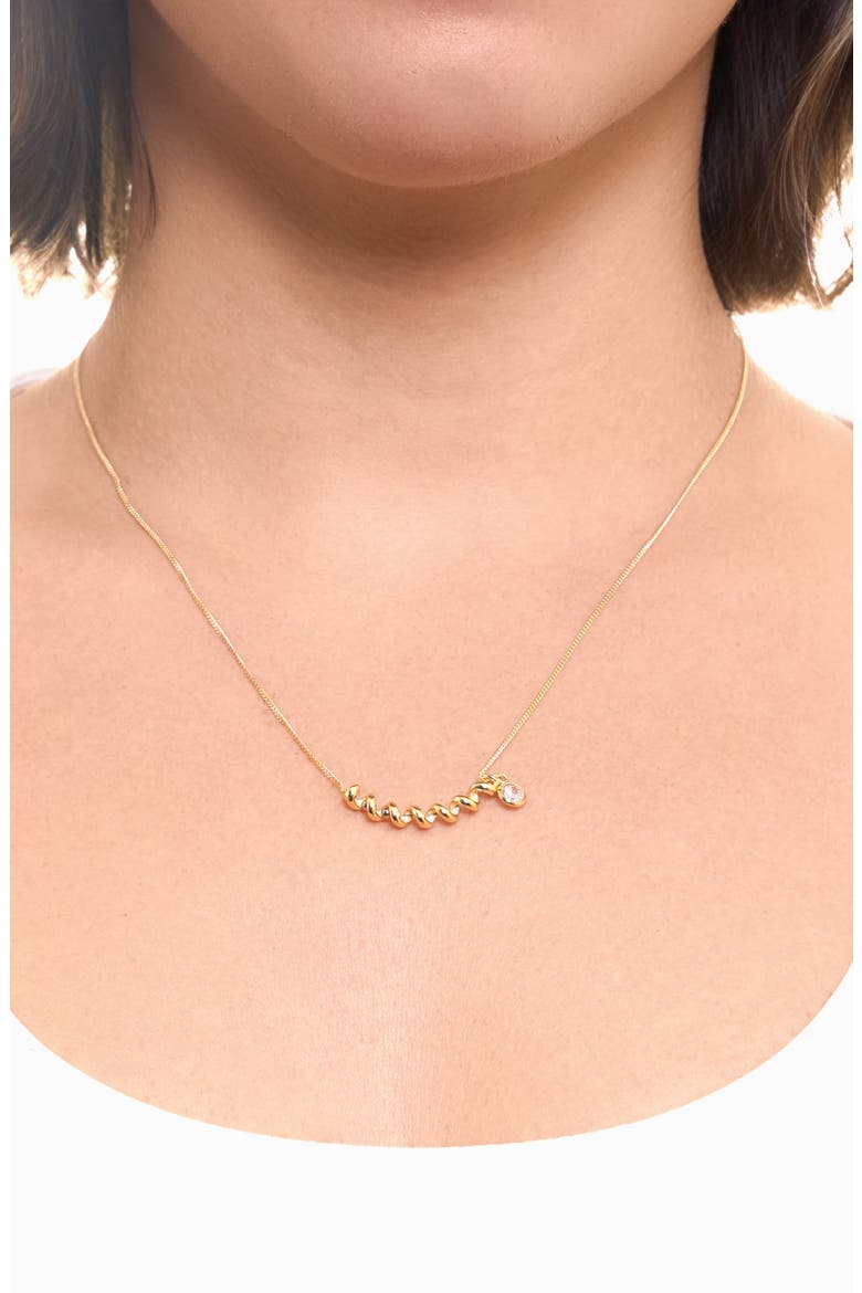 Dolce Sole Spiral Cubic Zirconia Pendant Necklace, Alternate, color, GOLD