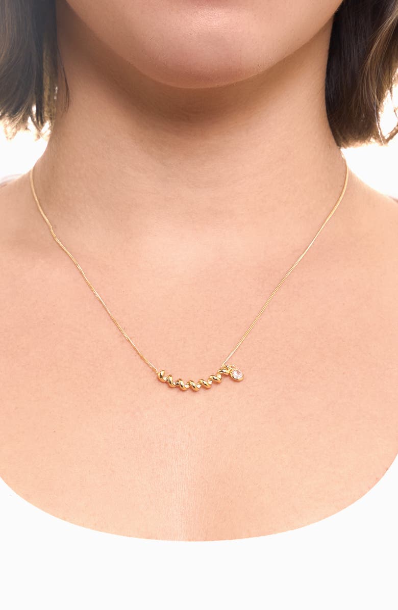 ATHRA LUXE Dolce Sole Spiral Cubic Zirconia Pendant Necklace, Alternate, color,