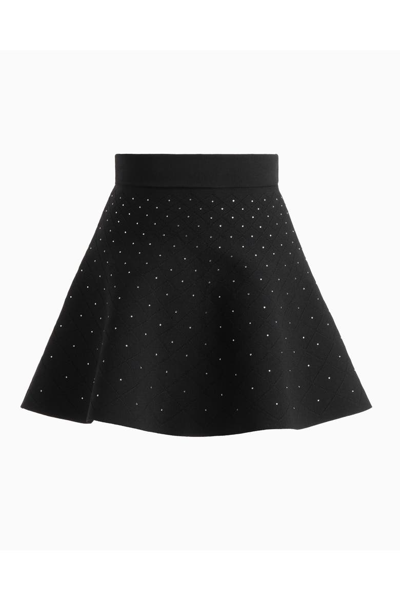 Elodie jeweled flare skirt, Alternate, color, Black