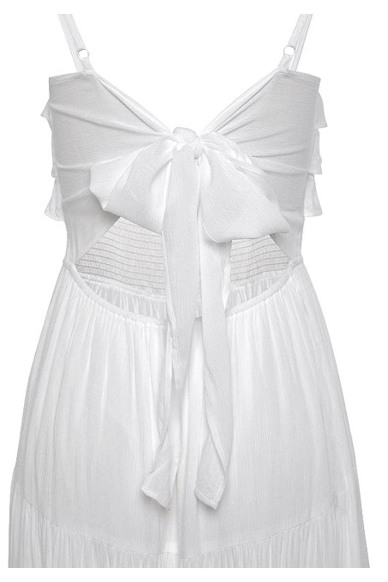 Women's Ruffle Tie Back Maxi Dress, Alternate, color, White