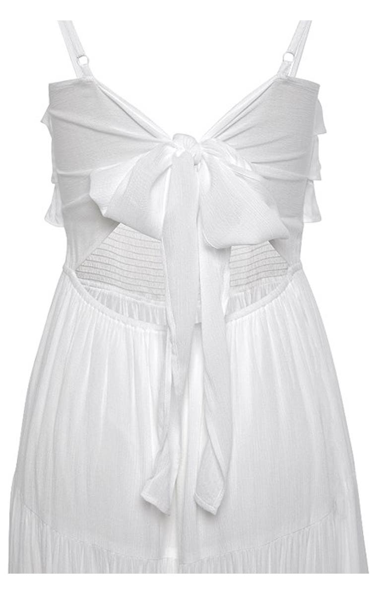 LASCANA Women's Ruffle Tie Back Maxi Dress, Alternate, color, White