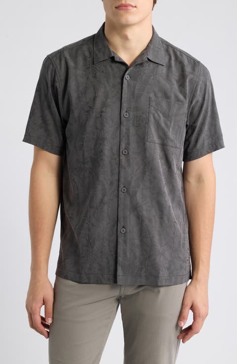 Coastal Ease Seaside Sips Jacquard Camp Shirt