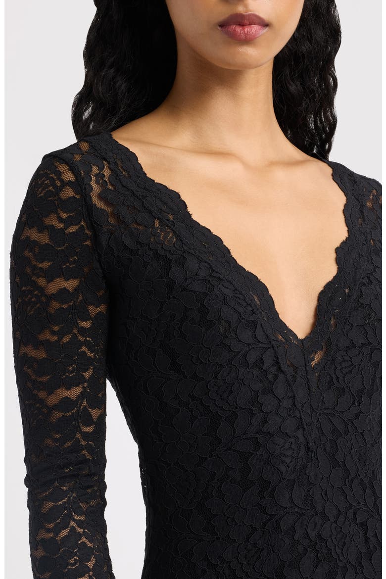 Niven Long Sleeve Lace Cocktail Sheath Dress, Alternate, color, BLACK
