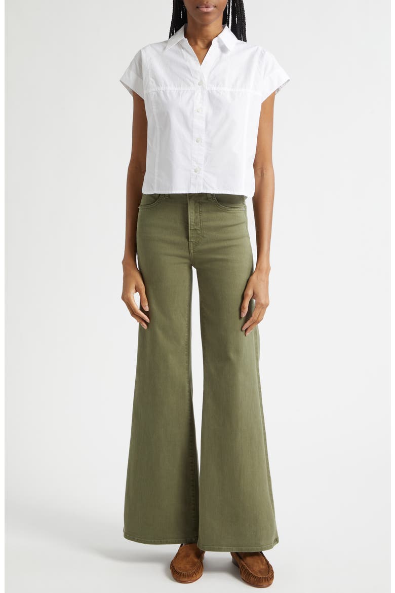 Nestor Button-Up Crop Top, Alternate, color, WHITE