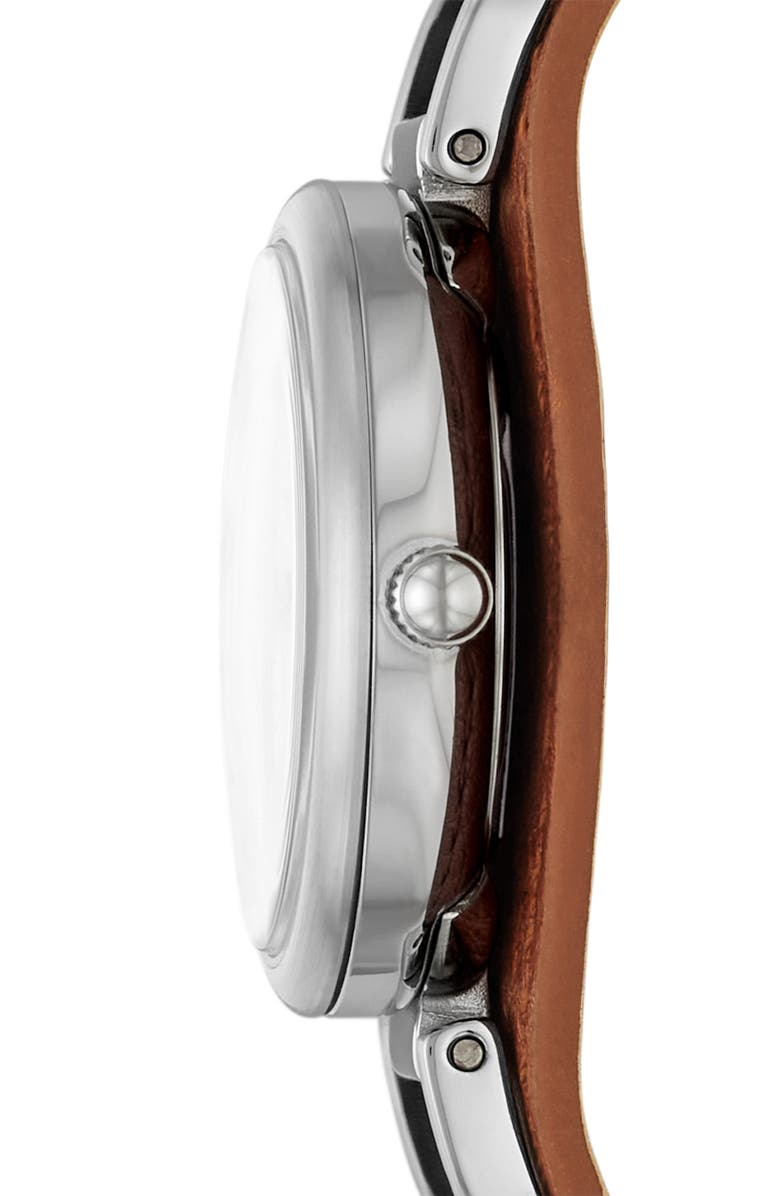 Fossil Carlie Leather Strap Watch, 28mm, Alternate, color, 