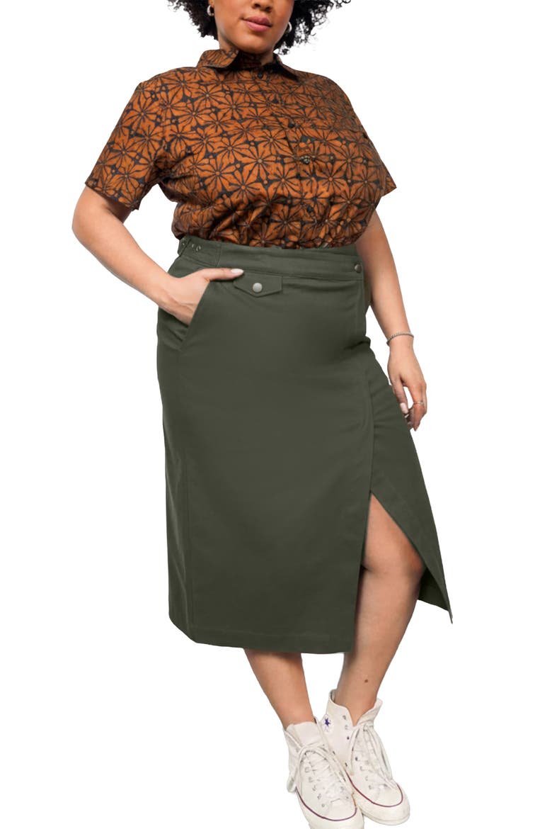 The Essential Utility Wrap Skirt, Alternate, color, SPRUCE