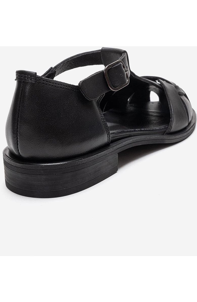 Forever & Always Shoes Dexara Leather Sandal, Alternate, color, Black