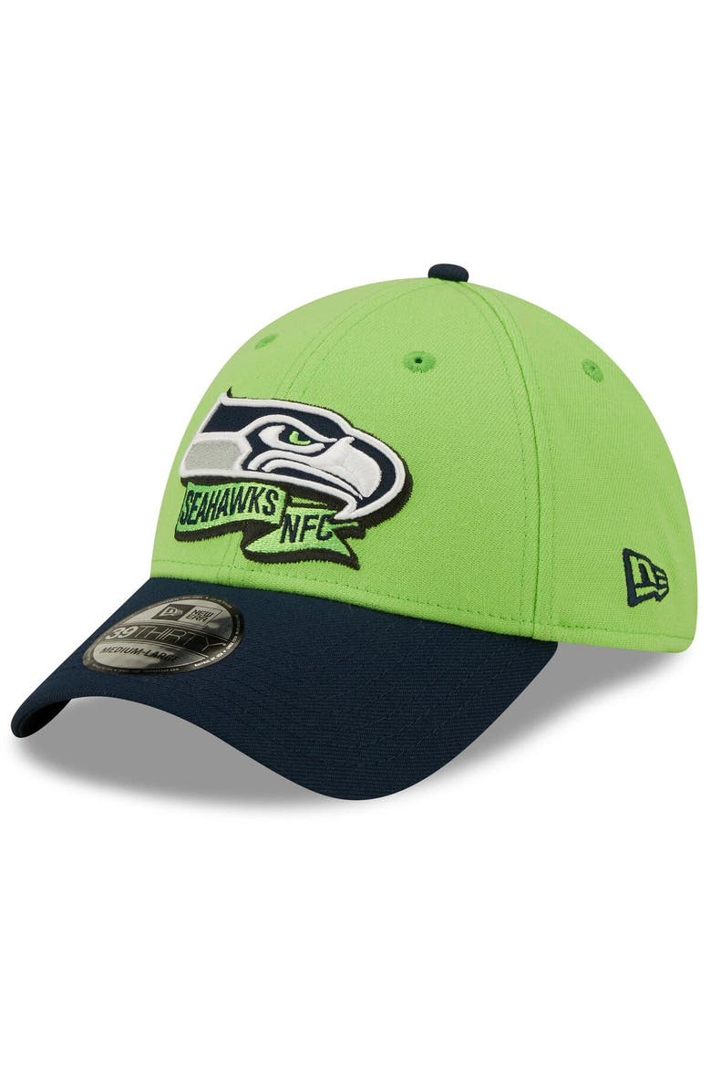 New Era Men's New Era Neon Green/Navy Seattle Seahawks 2022 Sideline 39THIRTY Flex Hat, Alternate, color, 