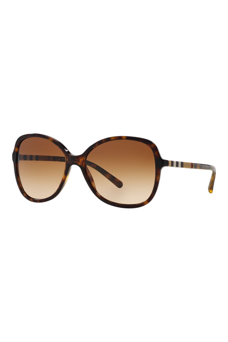 58mm Sunglasses, Alternate, color, DARK TORTOISE