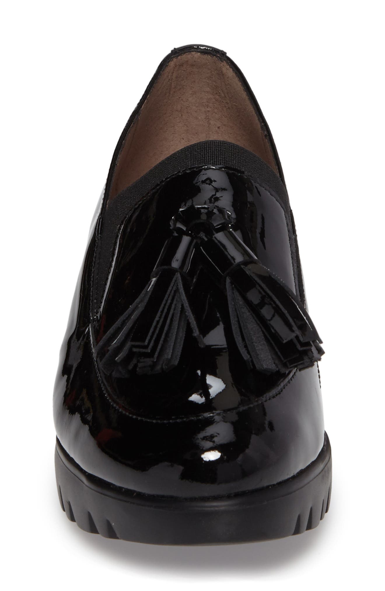 Wonders Talla Loafer Wedge, Alternate, color, Black Patent Leather