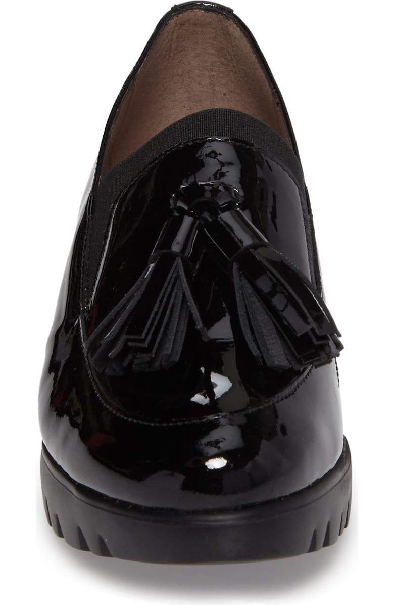 Wonders Talla Loafer Wedge, Alternate, color, Black Patent Leather