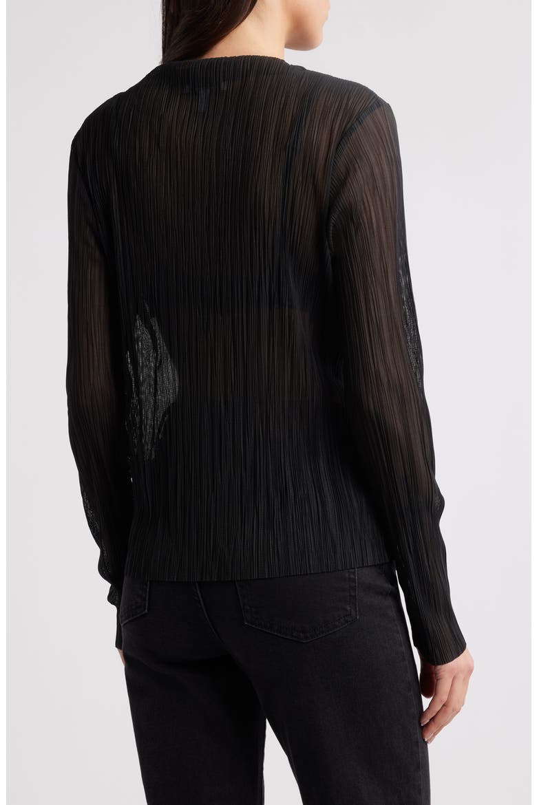 Plissé Top, Alternate, color, BLACK DARK