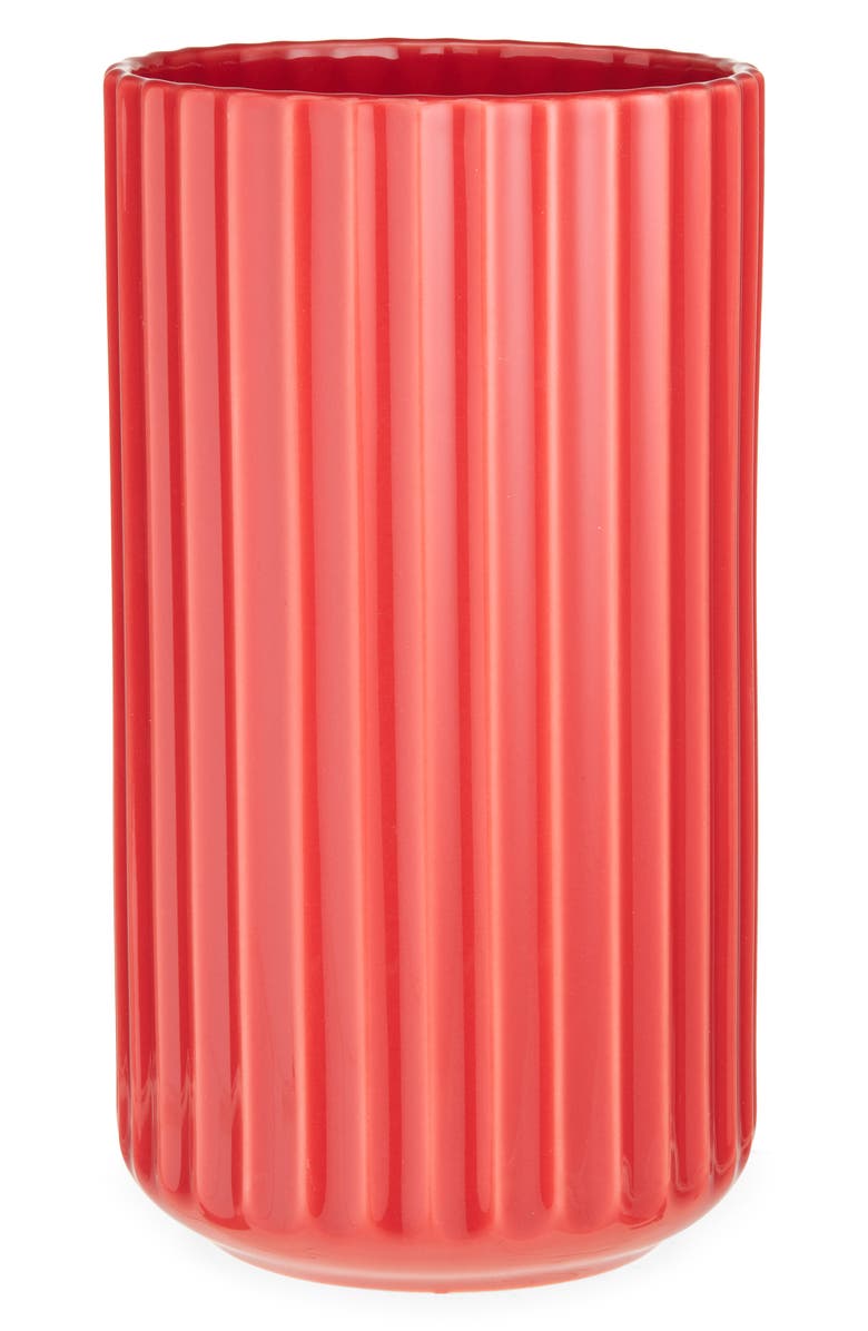 Lyngby Porcelaen 6-Inch Fluted Vase, Main, color, Red