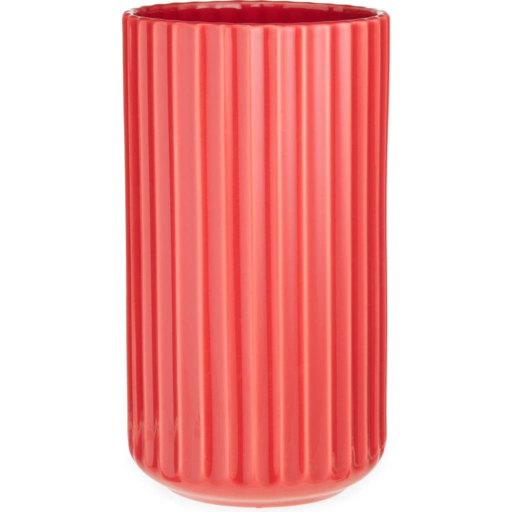 Lyngby Porcelaen 6-Inch Fluted Vase in Red  product