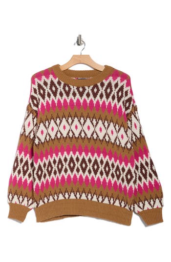 Joseph A Fair Isle Crewneck Sweater In Multi