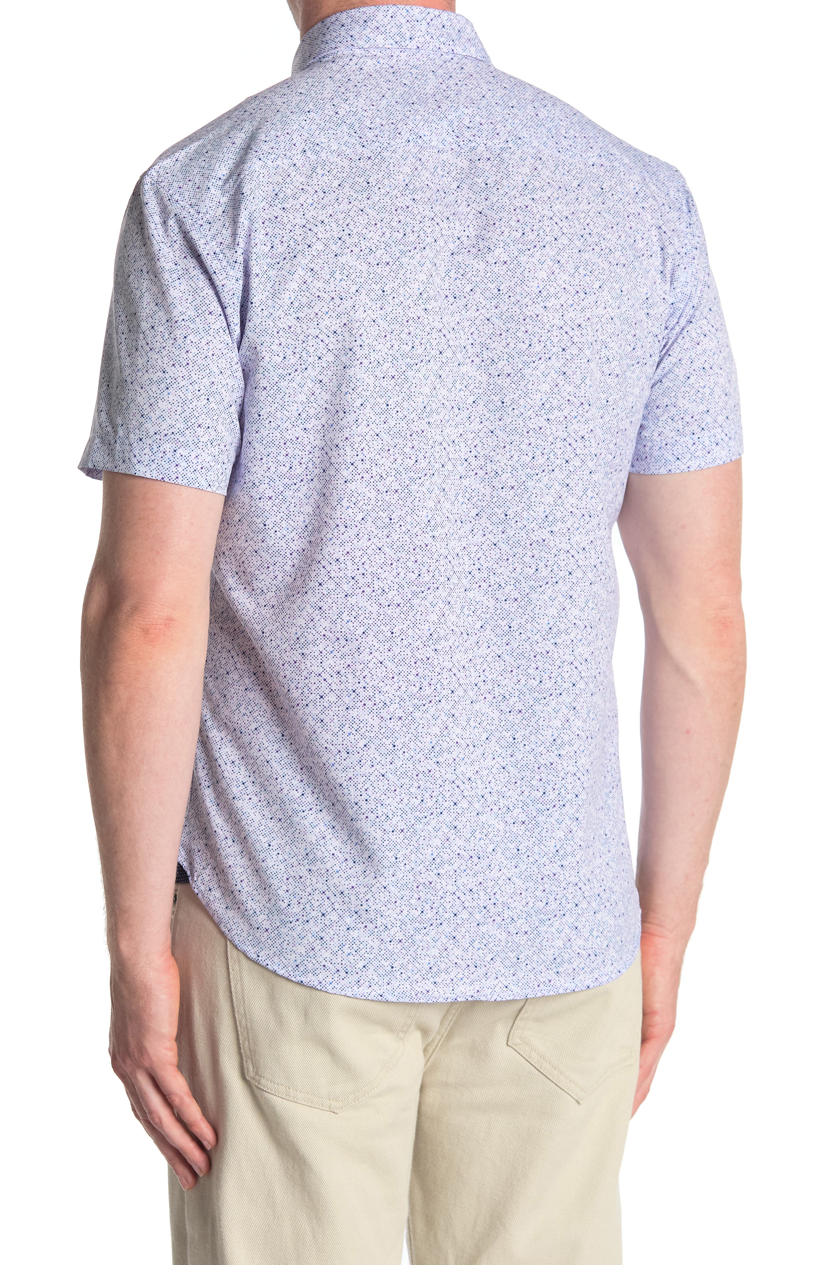 CONSTRUCT Short Sleeve Woven Micro Dot Shirt (Men) | Nordstromrack