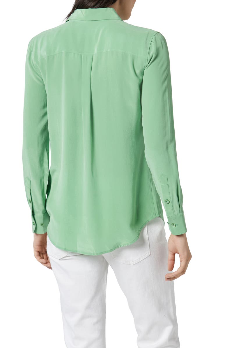 Equipment Signature Silk Button-Up Shirt, Alternate, color, Pprmnt