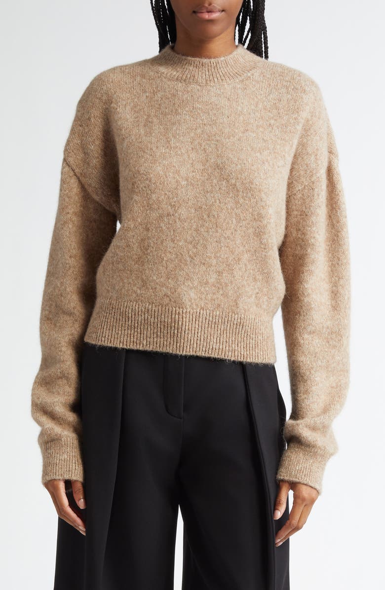 Jacquemus La Maille Logo Jacquard Alpaca & Merino Wool Blend Sweater, Main, color, Beige