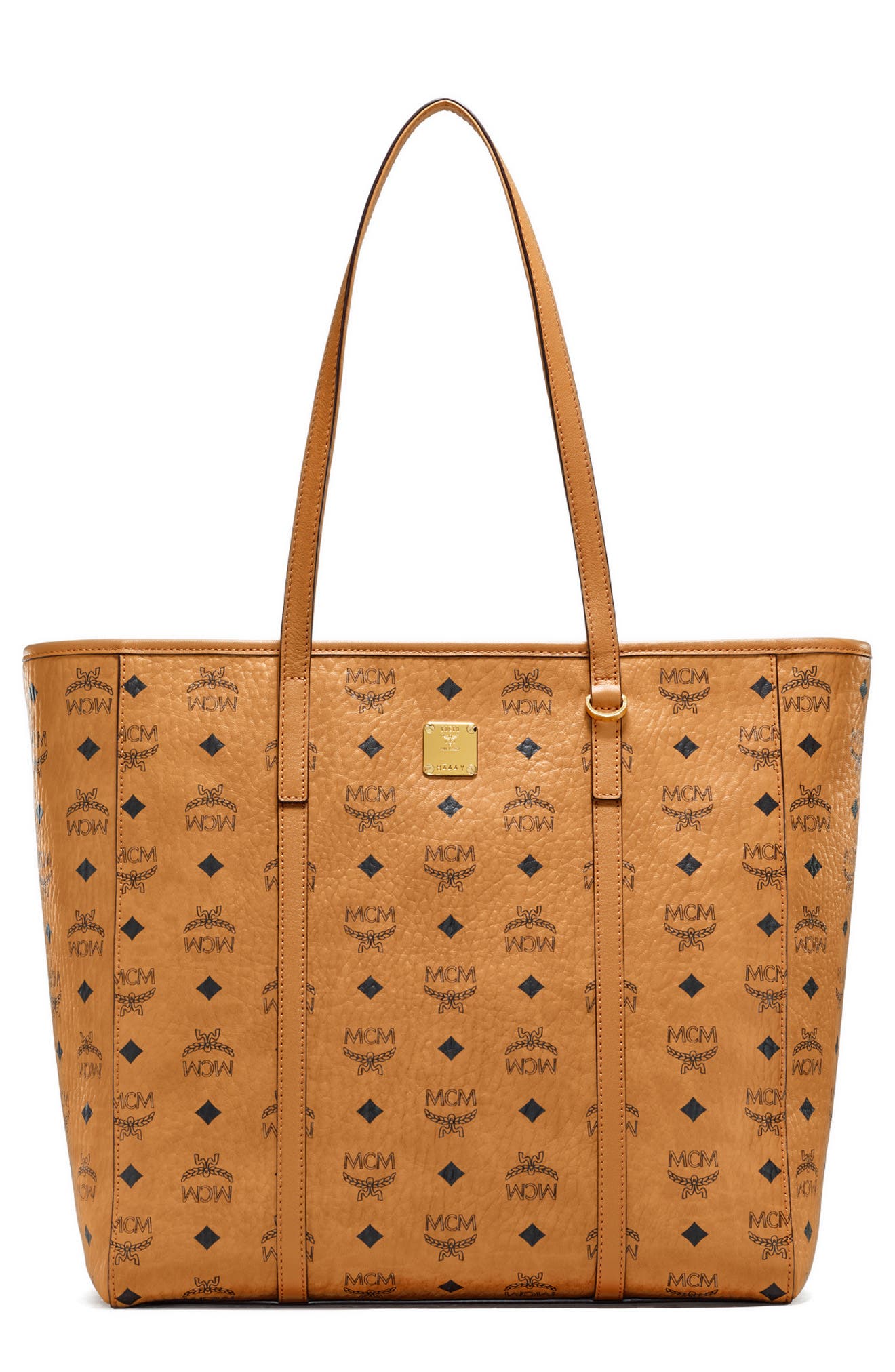Toni Top-Zip Shopper in Visetos, Main, color, COGNAC