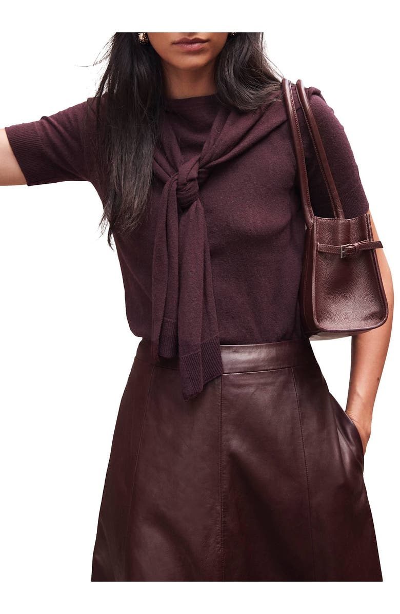 MINT VELVET Cotton Blend Scarf Detail Knit Top, Alternate, color,