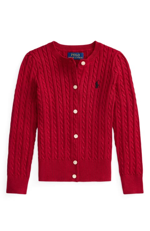Kids' Mini Cotton Cable Knit Cardigan