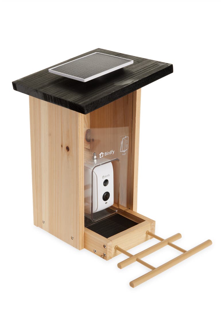 Ebony Lite Wooden Smart Bird Feeder, Main, color, BEIGE