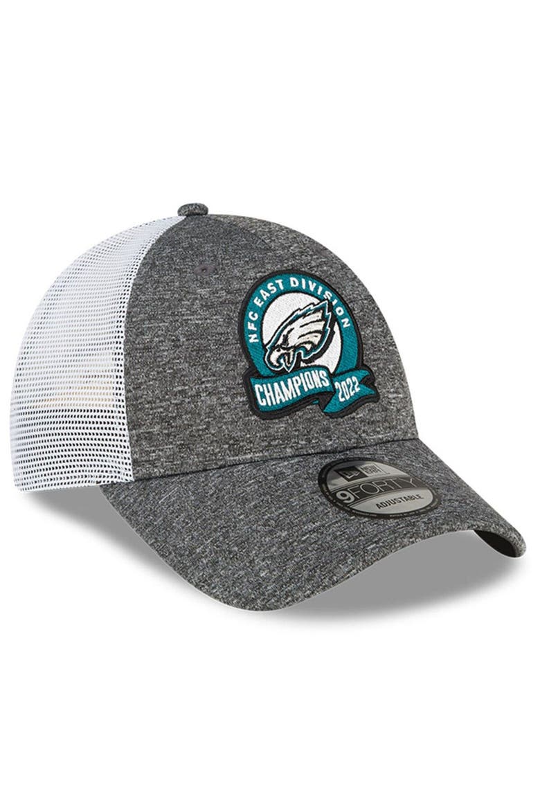 Men's New Era Heather Gray Philadelphia Eagles 2022 NFC East Division Champions Locker Room 9FORTY Adjustable Hat, Alternate, color, Heather Gray