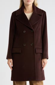 Fleurette Boxy Double Breasted Wool Blend Coat