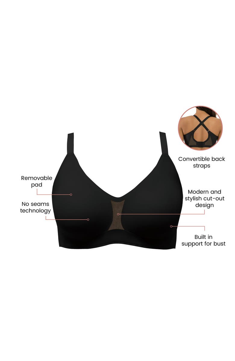 Parfait Simplicity Seamless Wire-Free Bra, Alternate, color, Black
