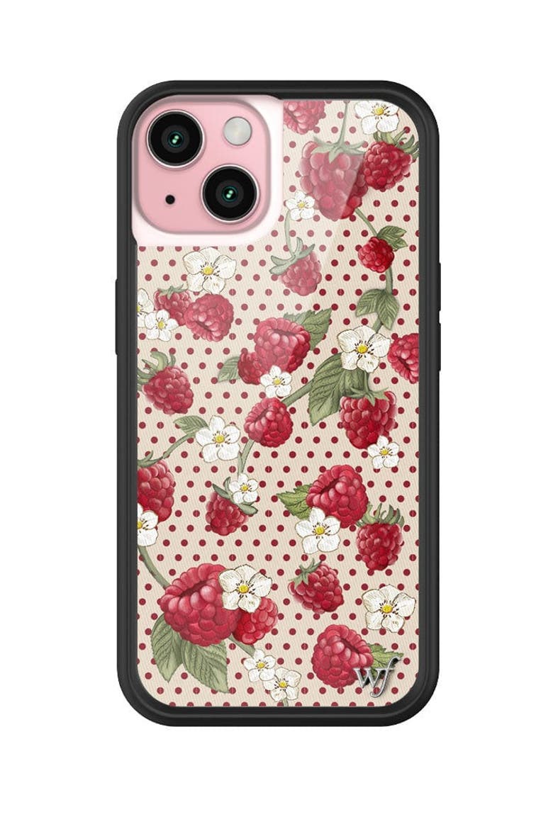 Raspberry Polka Dot iPhone Case, Alternate, color, Red