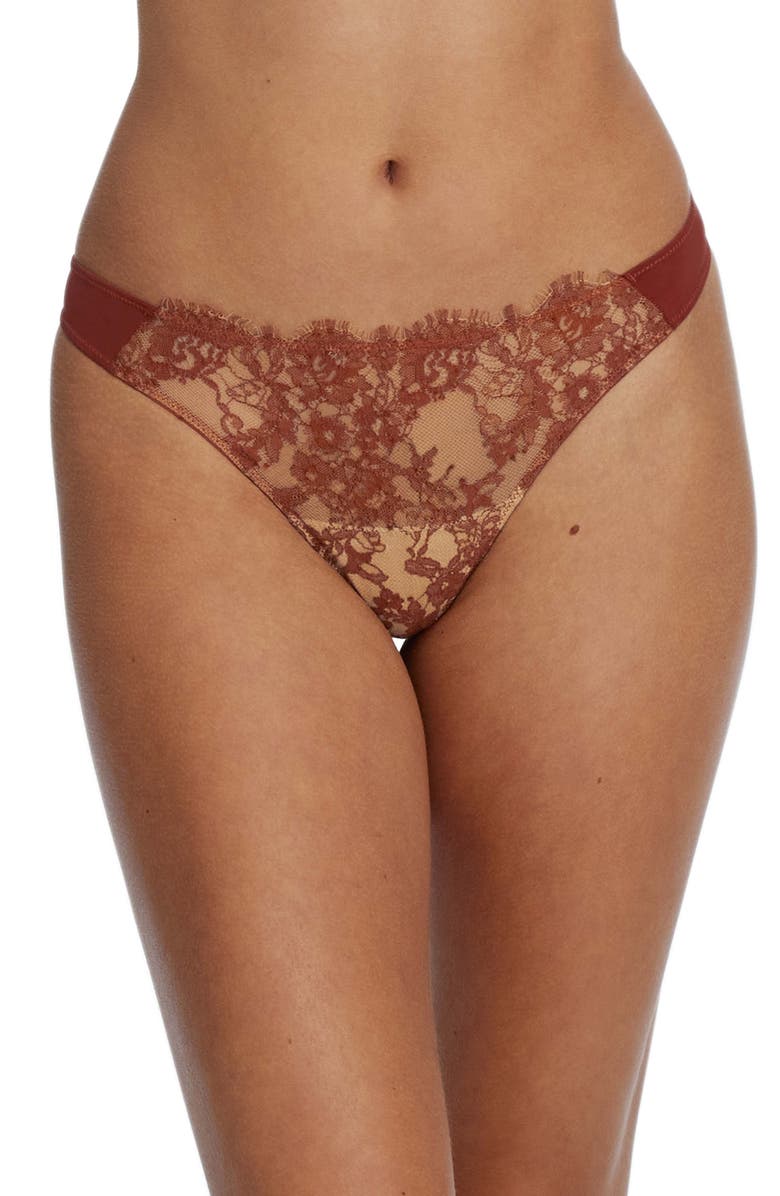 Skarlett Blue Entice Thong, Main, color, Clay/ Nylon