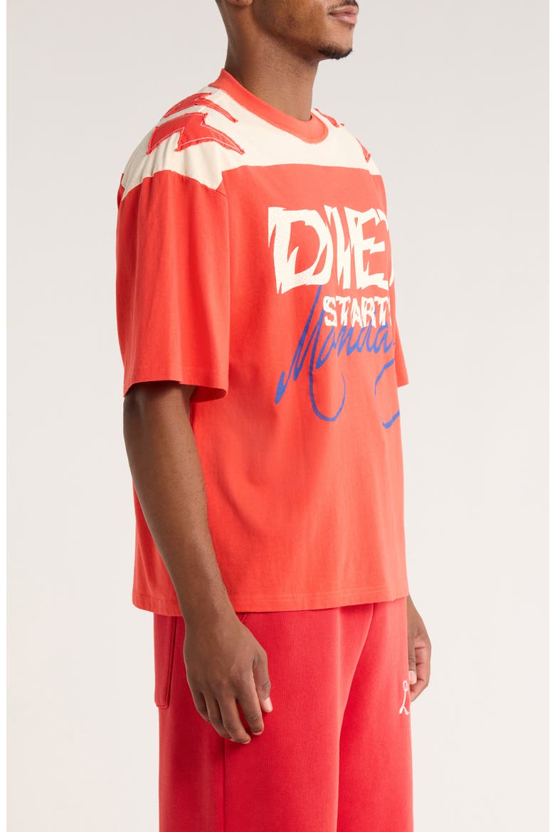 Yoke Colorblock Cotton T-Shirt, Alternate, color, RED