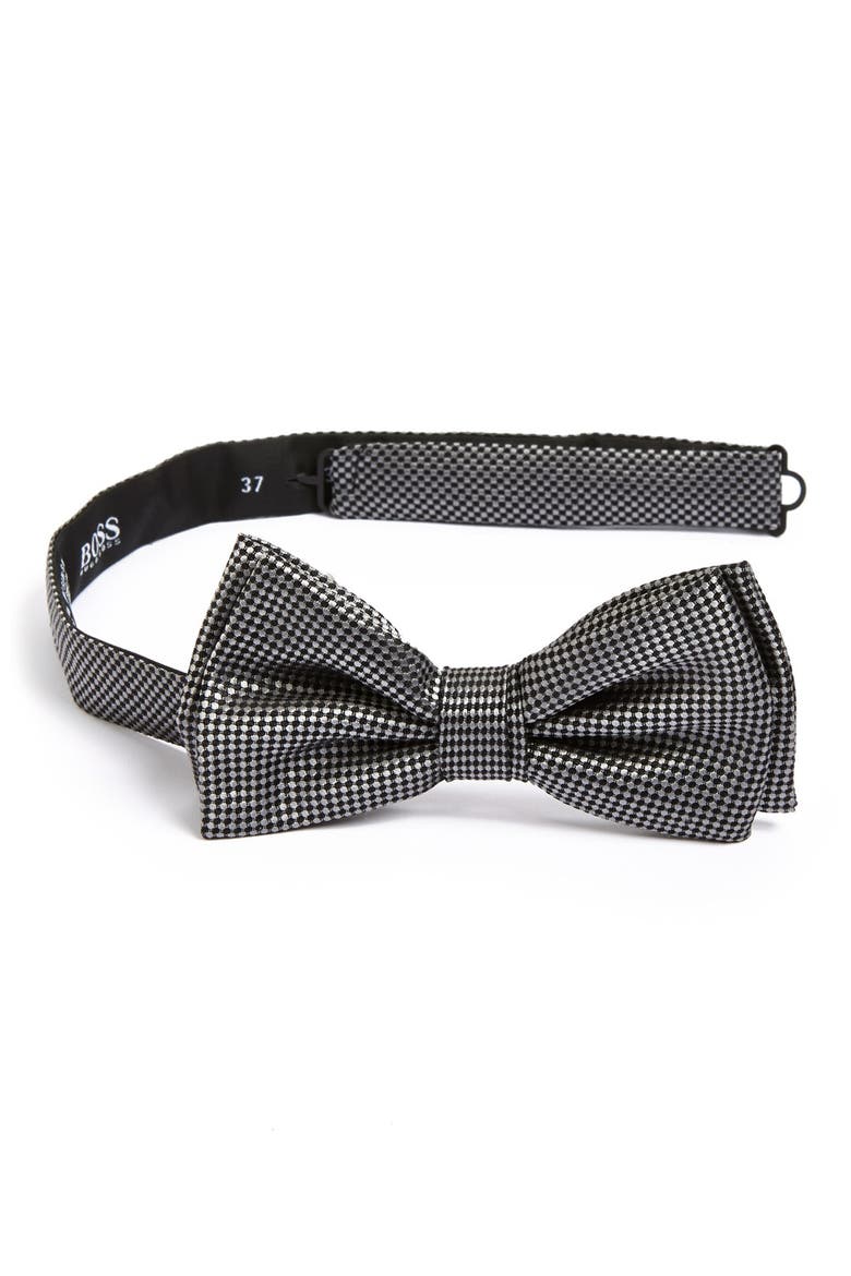 HUGO BOSS Silk Bow Tie, Main, color, MEDIUM GREY