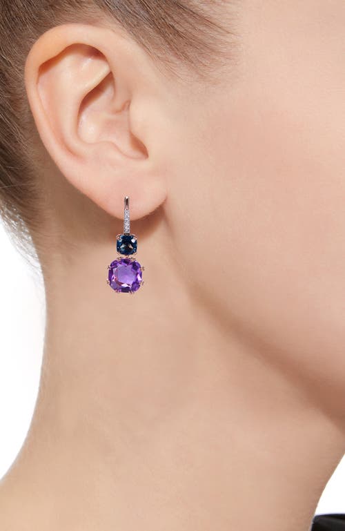 Kahn High Jewelry Amethyst & London Blue Topaz Earrings With Diamonds In Purple & London Blue