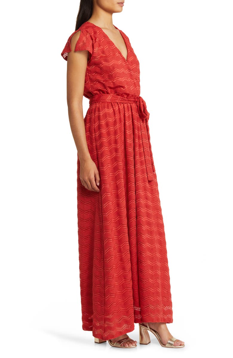 Donna Ricco Wrap Front Tie Waist Maxi Dress, Alternate, color, 