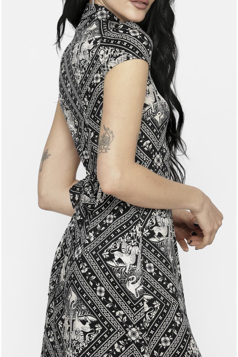 Hexweave Fitted Midi Shirt Dress, Alternate, color, Black