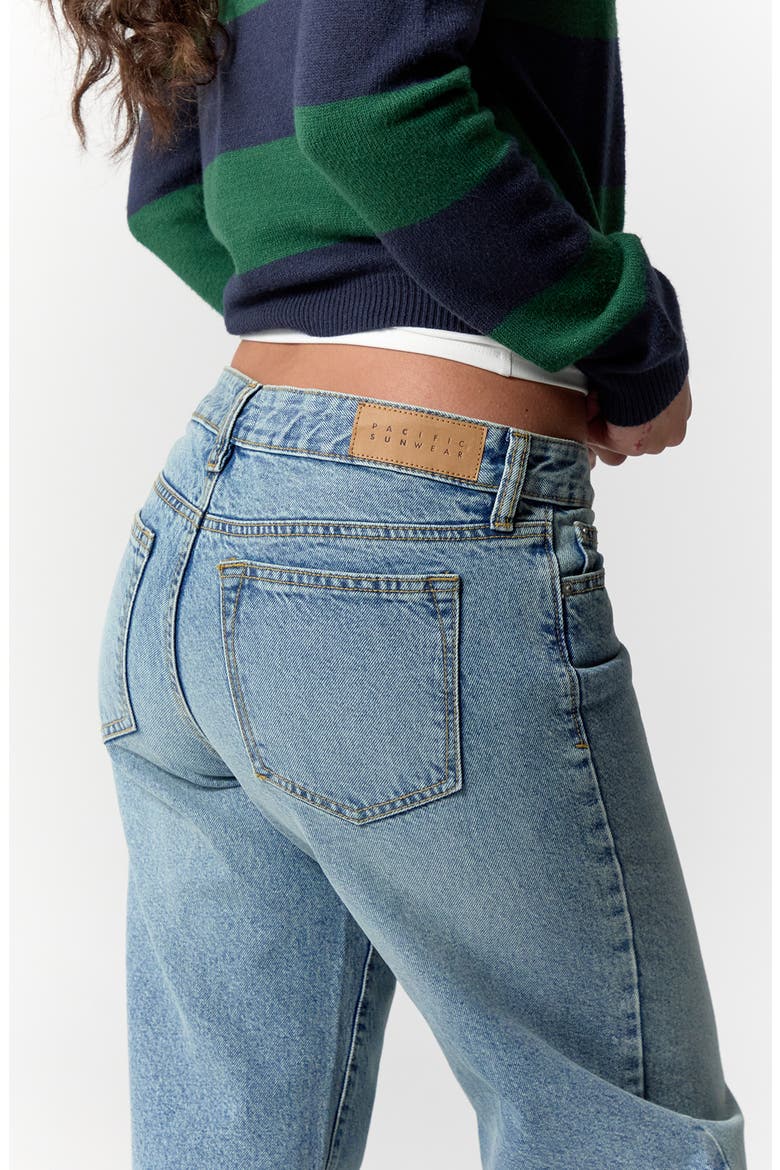 Zoe Low Rise Girlfriend Wide Leg Jeans, Alternate, color, MEDIUM INDIGO