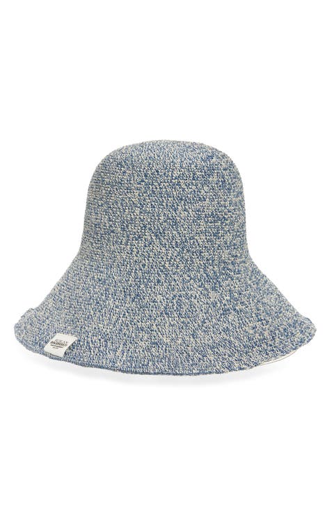Logo Patch Foldable Straw Bucket Hat